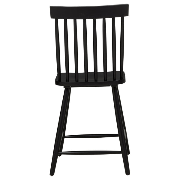 English Elm Waverly Windsor Spindle Back Counter Chairs Solid Wood Farmhouse Kitchen Set of Two Black B062P507870