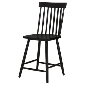 English Elm Waverly Windsor Spindle Back Counter Chairs Solid Wood Farmhouse Kitchen Set of Two Black B062P507870