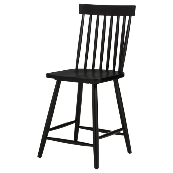 English Elm Waverly Windsor Spindle Back Counter Chairs Solid Wood Farmhouse Kitchen Set of Two Black B062P507870