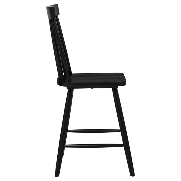 English Elm Waverly Windsor Spindle Back Counter Chairs Solid Wood Farmhouse Kitchen Set of Two Black B062P507870
