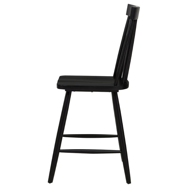 English Elm Waverly Windsor Spindle Back Counter Chairs Solid Wood Farmhouse Kitchen Set of Two Black B062P507870