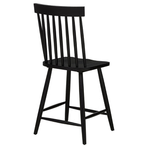 English Elm Waverly Windsor Spindle Back Counter Chairs Solid Wood Farmhouse Kitchen Set of Two Black B062P507870