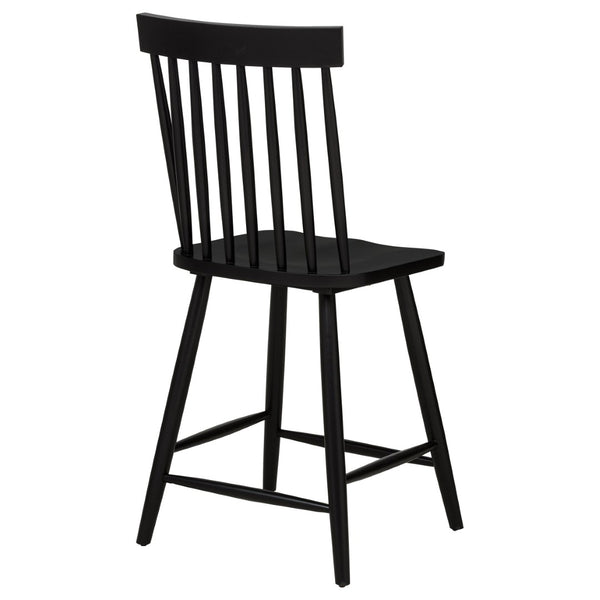 English Elm Waverly Windsor Spindle Back Counter Chairs Solid Wood Farmhouse Kitchen Set of Two Black B062P507870