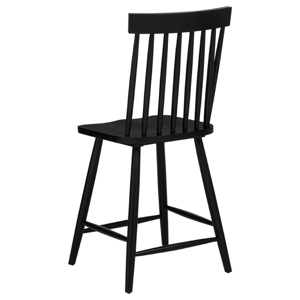 English Elm Waverly Windsor Spindle Back Counter Chairs Solid Wood Farmhouse Kitchen Set of Two Black B062P507870