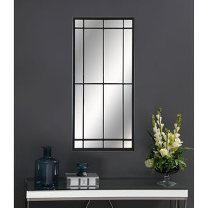 English Elm Harvik Tall Windowpane Grid Floor Mirror with Black Metal Frame for Entryway B062P507880