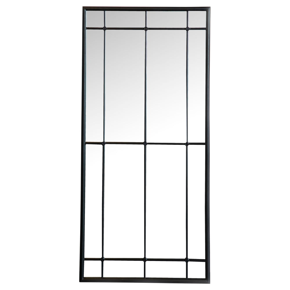 English Elm Harvik Tall Windowpane Grid Floor Mirror with Black Metal Frame for Entryway B062P507880