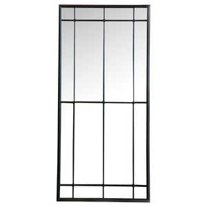 English Elm Harvik Tall Windowpane Grid Floor Mirror with Black Metal Frame for Entryway B062P507880