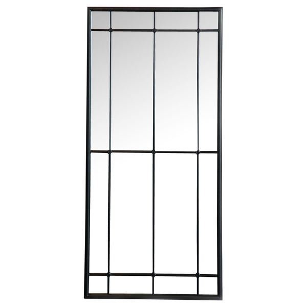English Elm Harvik Tall Windowpane Grid Floor Mirror with Black Metal Frame for Entryway B062P507880