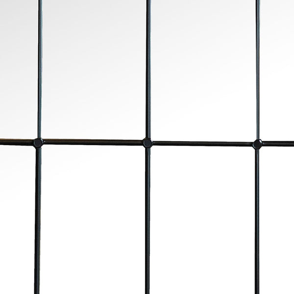 English Elm Harvik Tall Windowpane Grid Floor Mirror with Black Metal Frame for Entryway B062P507880