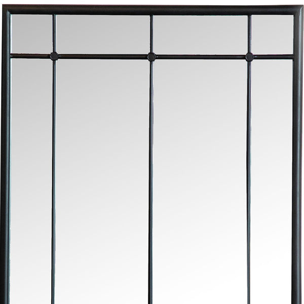 English Elm Harvik Tall Windowpane Grid Floor Mirror with Black Metal Frame for Entryway B062P507880