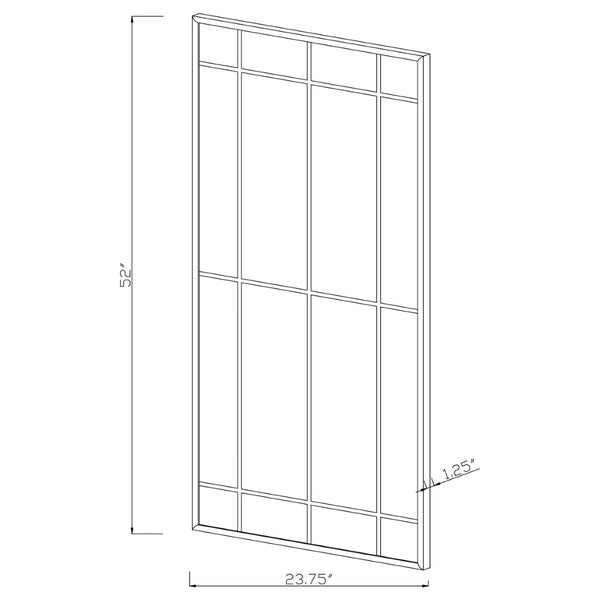 English Elm Harvik Tall Windowpane Grid Floor Mirror with Black Metal Frame for Entryway B062P507880