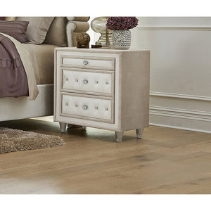 English Elm Williams Velvet Upholstered 3 Drawer Nightstand with Tufted Glam Bedroom Appeal B062P509608