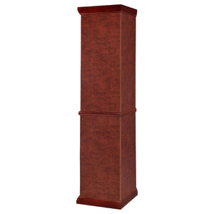 English Elm Jacob Corner Curio Cabinet with Mirrored Back and Six Glass Shelves in Warm Brown B062P509611