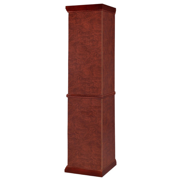 English Elm Jacob Corner Curio Cabinet with Mirrored Back and Six Glass Shelves in Warm Brown B062P509611