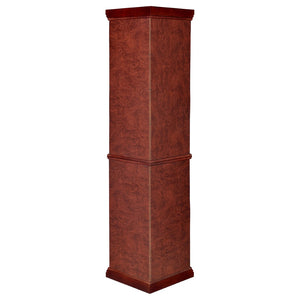 English Elm Jacob Corner Curio Cabinet with Mirrored Back and Six Glass Shelves in Warm Brown B062P509611