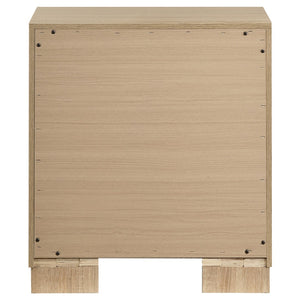 English Elm Merritt Two Drawer Nightstand with Oak Finish Antique Nickel Pulls for Modern Bedrooms B062P509614