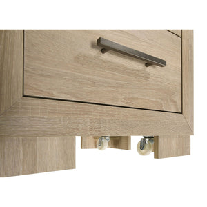 English Elm Merritt Two Drawer Nightstand with Oak Finish Antique Nickel Pulls for Modern Bedrooms B062P509614