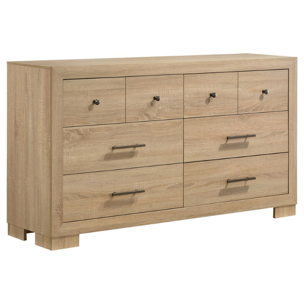 English Elm Merritt Six Drawer Oak Dresser with Dovetail Joinery and Antique Nickel Hardware B062P509615