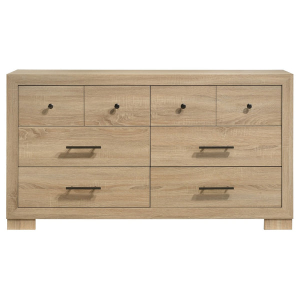 English Elm Merritt Six Drawer Oak Dresser with Dovetail Joinery and Antique Nickel Hardware B062P509615