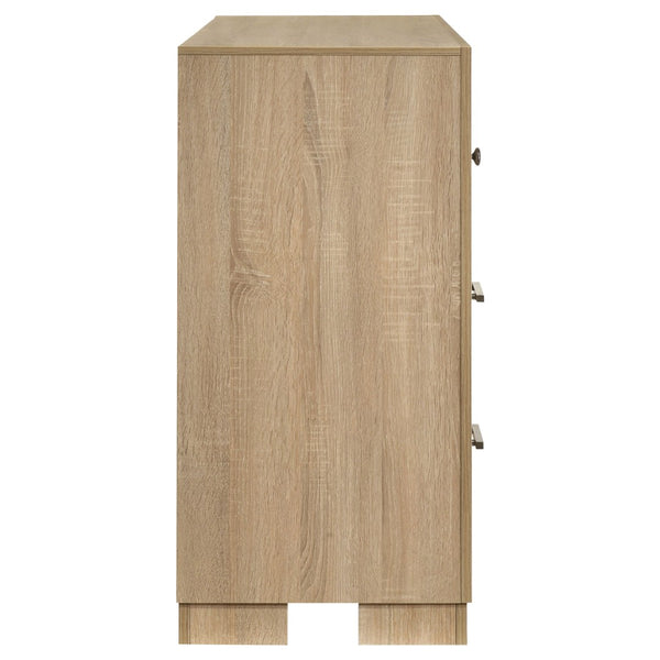 English Elm Merritt Six Drawer Oak Dresser with Dovetail Joinery and Antique Nickel Hardware B062P509615