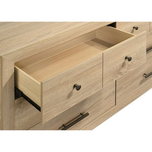 English Elm Merritt Six Drawer Oak Dresser with Dovetail Joinery and Antique Nickel Hardware B062P509615