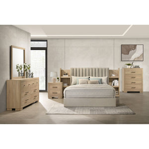 English Elm Merritt Four Drawer Chest with Light Oak Finish and Antique Nickel Hardware Bedroom Storage B062P509618