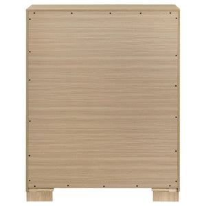 English Elm Merritt Four Drawer Chest with Light Oak Finish and Antique Nickel Hardware Bedroom Storage B062P509618