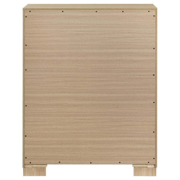English Elm Merritt Four Drawer Chest with Light Oak Finish and Antique Nickel Hardware Bedroom Storage B062P509618