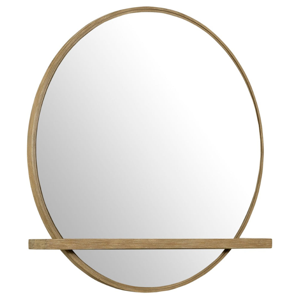 English Elm Benson Round Rubberwood Dresser Mirror with Sand Wash Finish for Modern Bedrooms B062P509647
