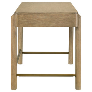 English Elm Benson Sand Wash Vanity Desk with Ash Veneer Brass Knobs and Slim Metal Legs B062P509648
