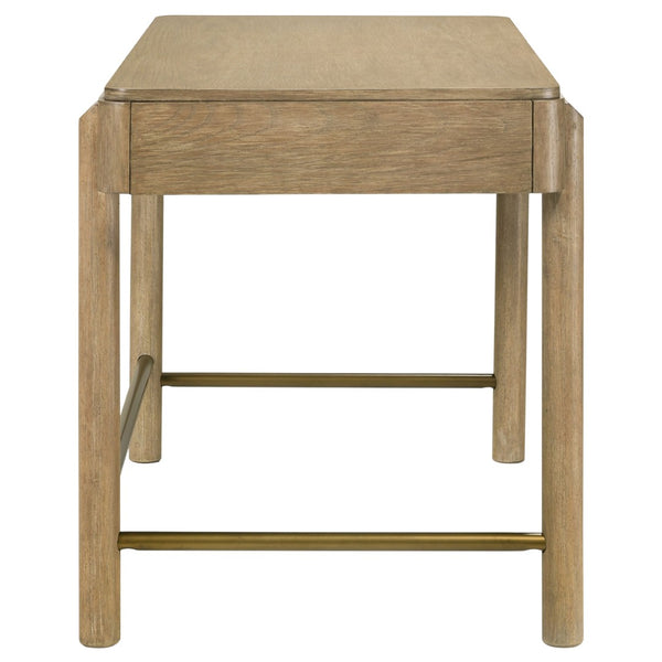 English Elm Benson Sand Wash Vanity Desk with Ash Veneer Brass Knobs and Slim Metal Legs B062P509648