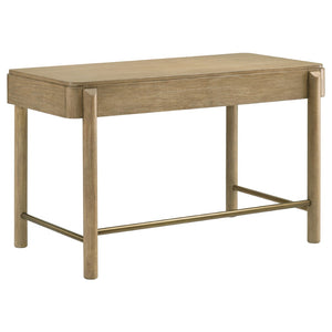 English Elm Benson Sand Wash Vanity Desk with Ash Veneer Brass Knobs and Slim Metal Legs B062P509648