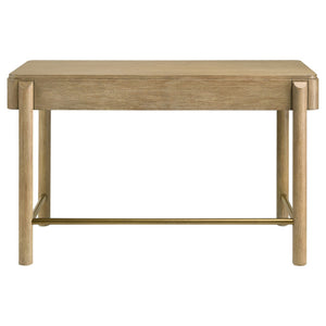 English Elm Benson Sand Wash Vanity Desk with Ash Veneer Brass Knobs and Slim Metal Legs B062P509648