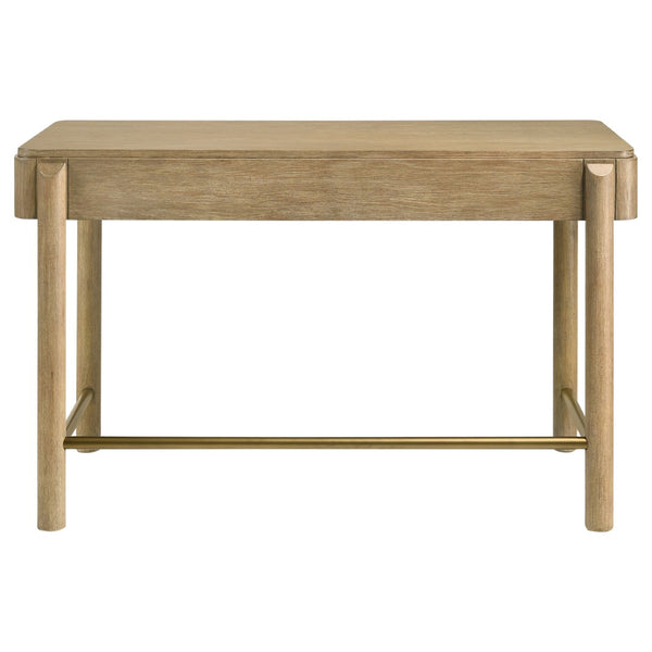 English Elm Benson Sand Wash Vanity Desk with Ash Veneer Brass Knobs and Slim Metal Legs B062P509648