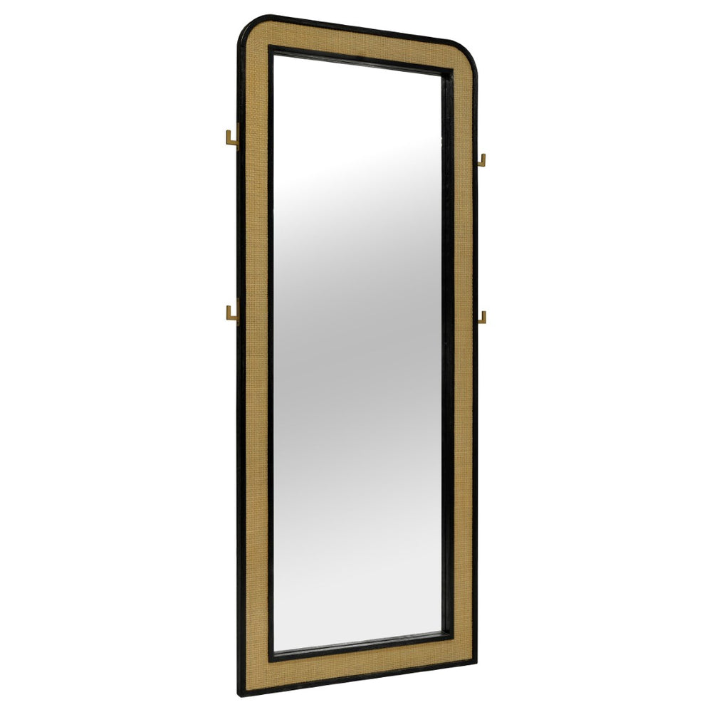 English Elm Benson Rattan Cane Trim Full Length Floor Mirror Freestanding Bedroom Dressing B062P509653