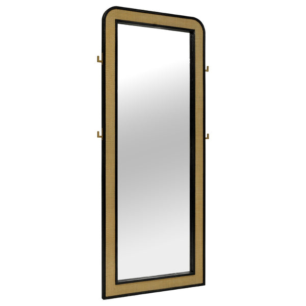 English Elm Benson Rattan Cane Trim Full Length Floor Mirror Freestanding Bedroom Dressing B062P509653