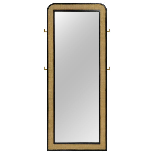English Elm Benson Rattan Cane Trim Full Length Floor Mirror Freestanding Bedroom Dressing B062P509653