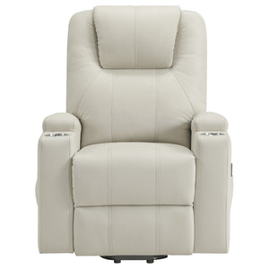 English Elm Macklin Faux Leather Power Lift Recliner with Heat Massage and Ergonomic Lumbar Support Ivory B062P509654