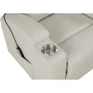 English Elm Macklin Faux Leather Power Lift Recliner with Heat Massage and Ergonomic Lumbar Support Ivory B062P509654
