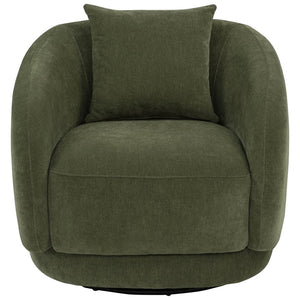 English Elm Harlan Chenille Swivel Chair with Rounded Arms and Removable Pillow for Living Rooms B062P509656