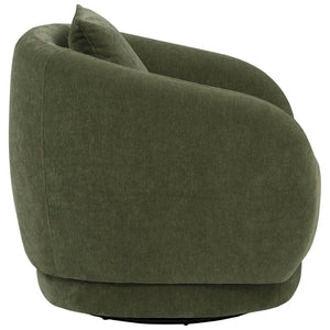 English Elm Harlan Chenille Swivel Chair with Rounded Arms and Removable Pillow for Living Rooms B062P509656