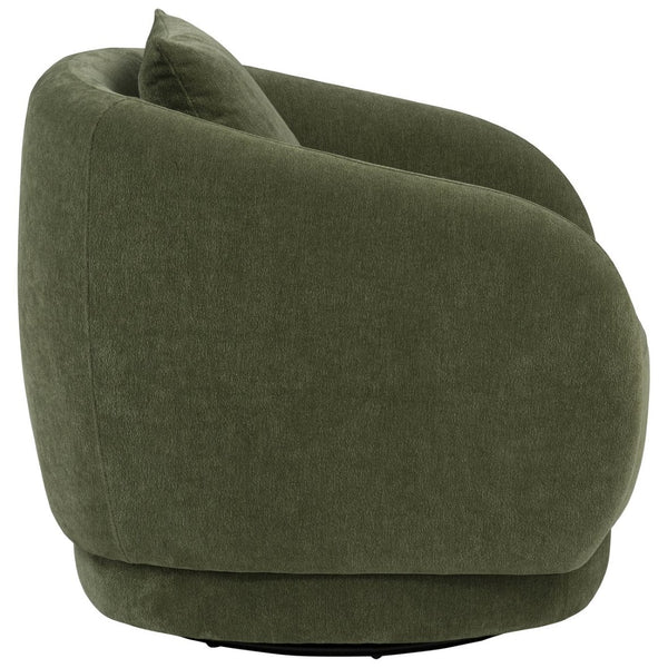 English Elm Harlan Chenille Swivel Chair with Rounded Arms and Removable Pillow for Living Rooms B062P509656