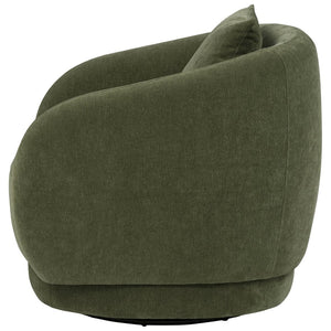 English Elm Harlan Chenille Swivel Chair with Rounded Arms and Removable Pillow for Living Rooms B062P509656