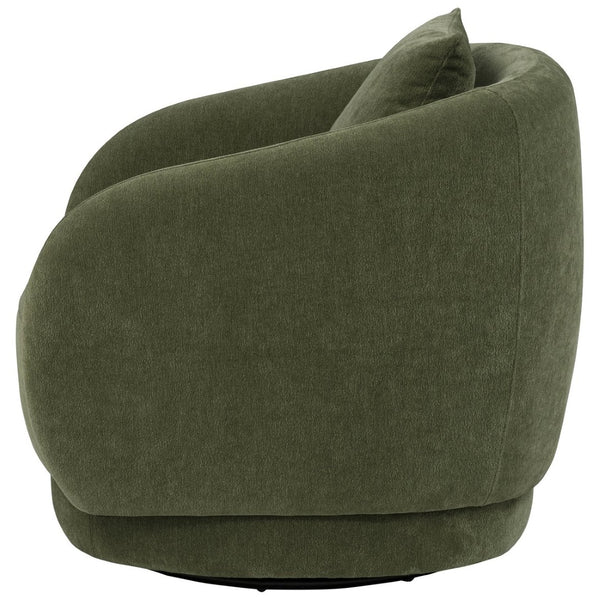 English Elm Harlan Chenille Swivel Chair with Rounded Arms and Removable Pillow for Living Rooms B062P509656