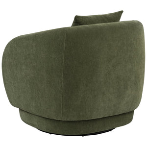 English Elm Harlan Chenille Swivel Chair with Rounded Arms and Removable Pillow for Living Rooms B062P509656