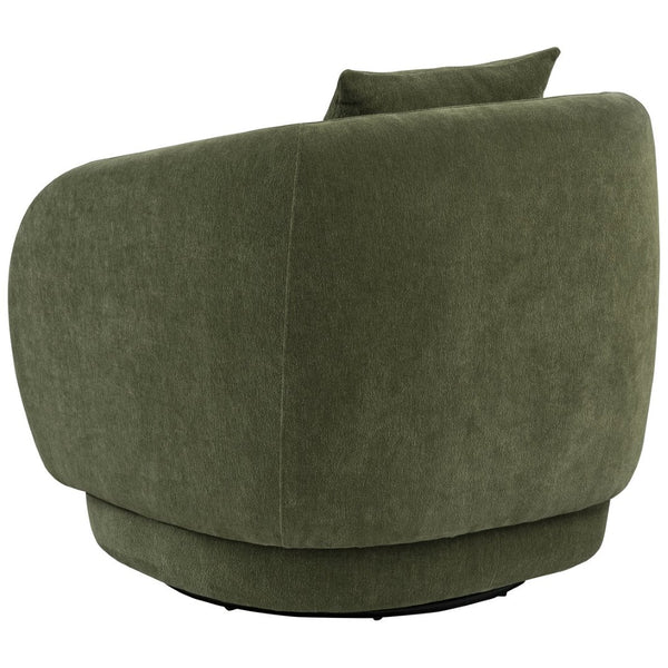 English Elm Harlan Chenille Swivel Chair with Rounded Arms and Removable Pillow for Living Rooms B062P509656