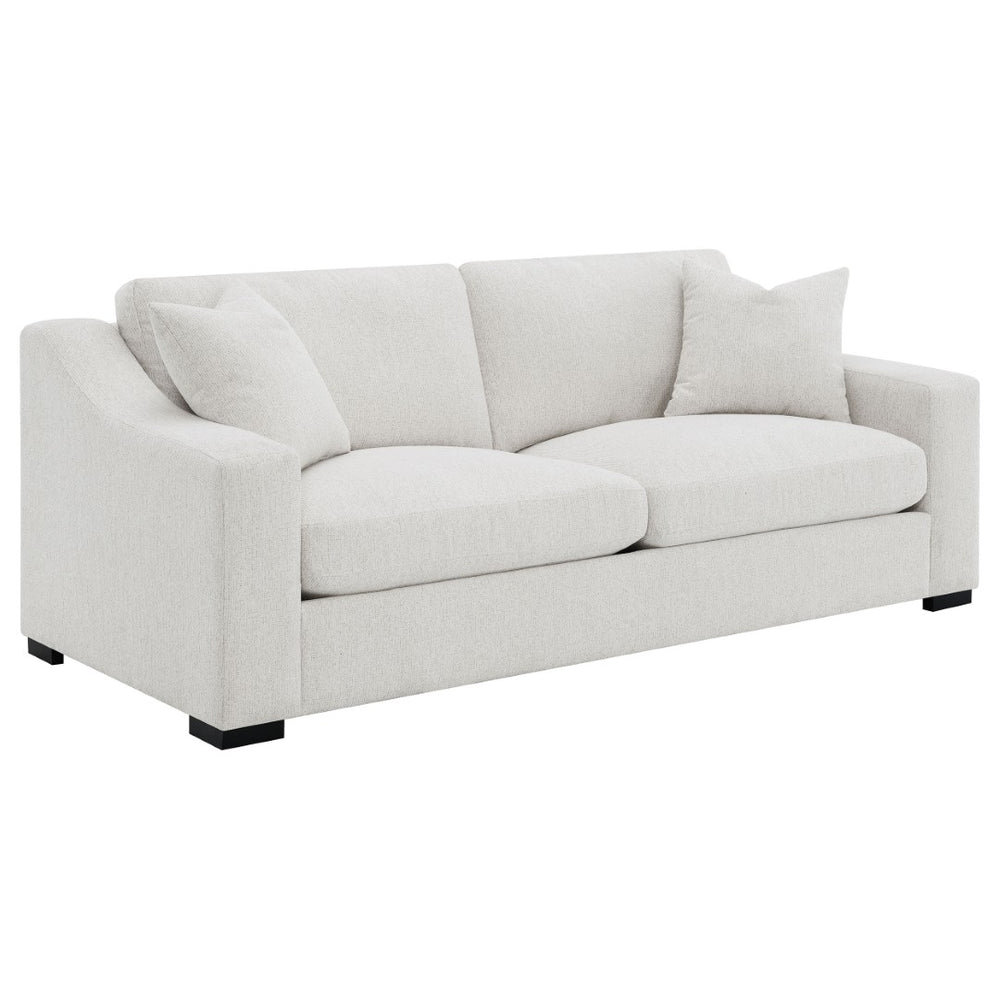 English Elm Chelan Beige Fabric Sofa with Track Arms and Pocket Coil Cushions for Modern Living B062P509657