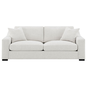 English Elm Chelan Beige Fabric Sofa with Track Arms and Pocket Coil Cushions for Modern Living B062P509657