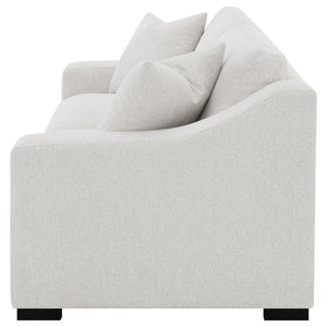 English Elm Chelan Beige Fabric Sofa with Track Arms and Pocket Coil Cushions for Modern Living B062P509657