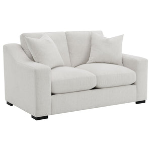 English Elm Chelan Compact Loveseat with Track Arms Sand Textured Fabric for Modern Living Rooms B062P509658